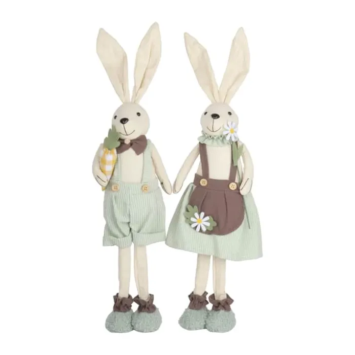 CASA Living Påskehare - Dreng H 50 cm - Polyester - Beige/grøn