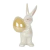 CASA Living Påskehare m. påskeæg H 17,5 cm- Porcelæn - Hvid/lysegul