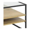 CASA Living Randolf Sofabord H 40 x B 80 x L 80 cm - glas/melamin/metal - Brun/sort/klar