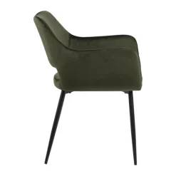 CASA Living Ranja Spisebordsstol - 2 stk. H 79 x B 56 x D 59,5 cm - Metal/stof - Olivengrøn/sort
