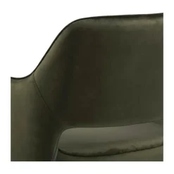 CASA Living Ranja Spisebordsstol - 2 stk. H 79 x B 56 x D 59,5 cm - Metal/stof - Olivengrøn/sort