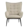 CASA Living Redding Hvilestol H 99 x B 76,5 x D 91 cm - Basel stof/stål - Beige