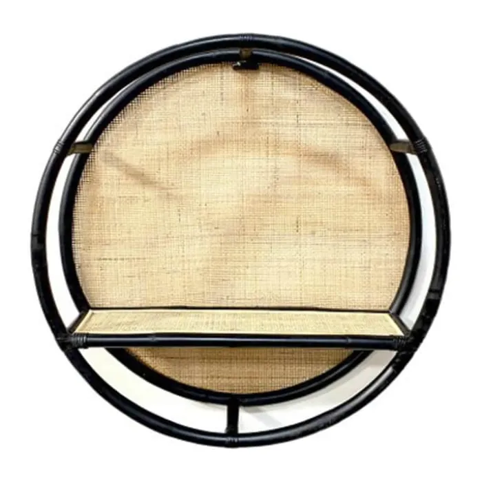 CASA Living Reol H 20 x Ø 80 cm - Rattan - Sort/natur