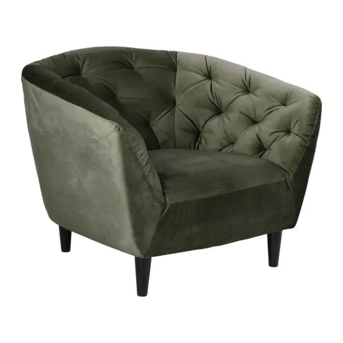CASA Living Ria Lænestol H 78 x B 97 x D 84 cm - Velour - Grøn
