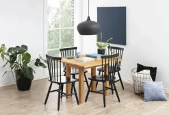 CASA Living Riano Spisebordsstol - 2 stk H 86 x B 50,5 x D 49,5 cm - Birketræ - Sort