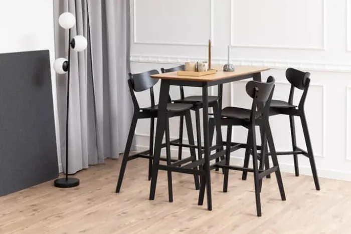 CASA Living Roxby Barstol - 2 stk H 105 x B 45 x D 49 cm - Egefiner - Mat sort