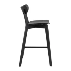 CASA Living Roxby Barstol - 2 stk H 105 x B 45 x D 49 cm - Egefiner - Mat sort