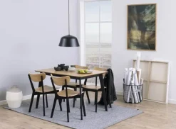 CASA Living Roxby Spisebord H 76 x B 80 x L 120 cm - Finer/gummitræ - Eg/sort