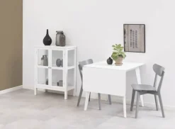 CASA Living Roxby Spisebord H 76 x B 80 x L 120 cm - MDF/gummitræ - Hvid