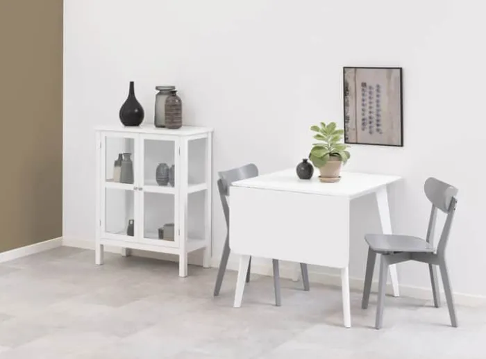 CASA Living Roxby Spisebord H 76 x B 80 x L 120 cm - MDF/gummitræ - Hvid