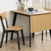 CASA Living Roxby Spisebord H 76 x B 80 x L 120 cm - Gummitræ - Natur/sort