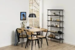 CASA Living Roxby Spisebord H 76 x B 80 x L 120 cm - Gummitræ - Natur/sort