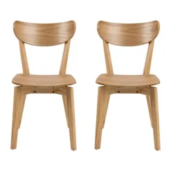 CASA Living Roxby Spisebordsstol - 2 stk. H 79,5 x B 45 x D 55 cm - Gummitræ - Natur