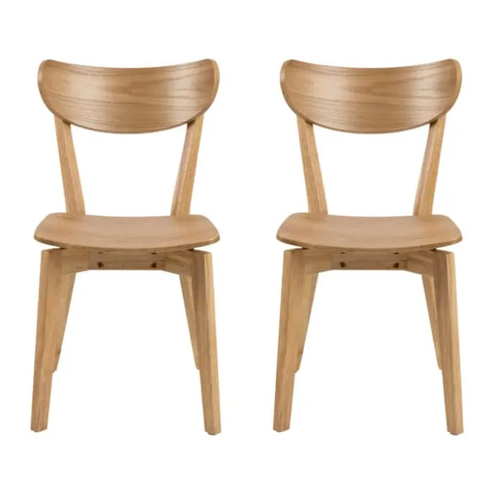CASA Living Roxby Spisebordsstol - 2 stk. H 79,5 x B 45 x D 55 cm - Gummitræ - Natur