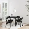 CASA Living Roxby Spisebordsstol - 2 stk. H 79,5 x B 45 x D 55 cm - Gummitræ - Mat sort