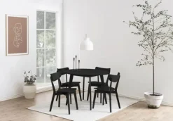 CASA Living Roxby Spisebordsstol - 2 stk. H 79,5 x B 45 x D 55 cm - Gummitræ - Mat sort