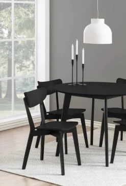 CASA Living Roxby Spisebordsstol - 2 stk. H 79,5 x B 45 x D 55 cm - Gummitræ - Mat sort