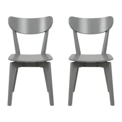CASA Living Roxby Spisebordsstol - 2 stk. H 79,5 x B 45 x D 55 cm - Gummitræ - Grå
