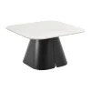 CASA Living Salinas Sofabord H 45 x B 80 x D 80 cm - Keramik/stål - Hvid/mat sort