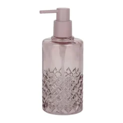 CASA Living Sæbedispenser m. facetslibning H 19 cm - Glas - Rosa