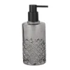 CASA Living Sæbedispenser m. facetslibning H 19 cm - Glas - Grå