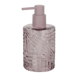 CASA Living Sæbedispenser m. mønster H 16,5 cm - Glas - Rosa