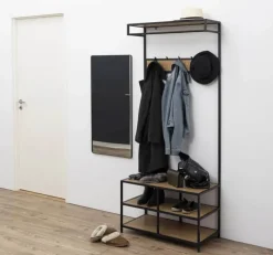 CASA Living SeafordGarderobestativ H 185 x B 40 x L 77 cm - Stål - Sort