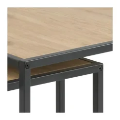 CASA Living Seaford Indskudsbord H 45 x B 50 x L 50 cm - Egetræ/stål - Vild eg