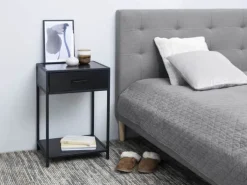 CASA Living Seaford Natbord H 63 x B 42 x D 35 cm - Melamin/metal - Sort