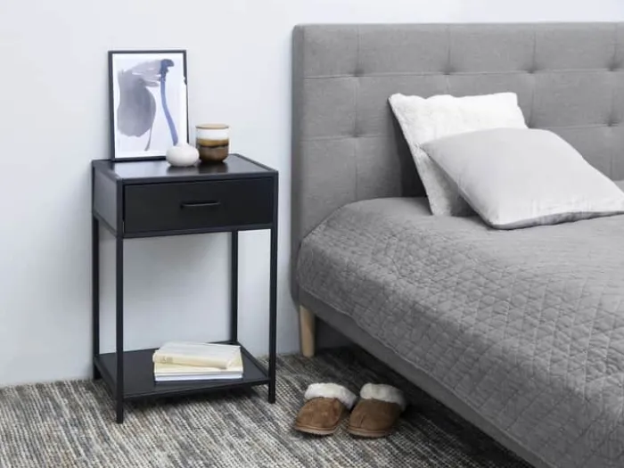 CASA Living Seaford Natbord H 63 x B 42 x D 35 cm - Melamin/metal - Sort