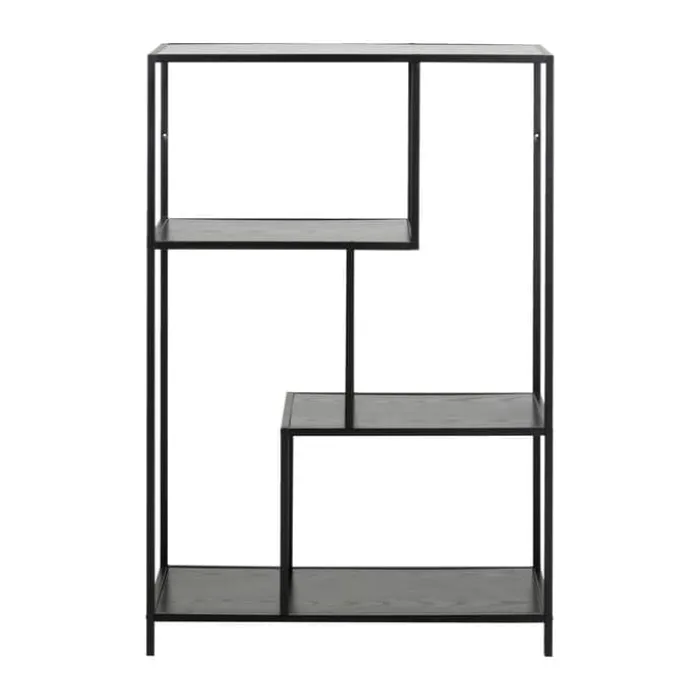 CASA Living Seaford Reol H 114 x B 77 x D 35 cm - Melamin/metal/mdf - Sort