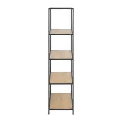 CASA Living Seaford Reol H 150 x B 35 x L 77 cm - Egetræ/stål - Vild eg