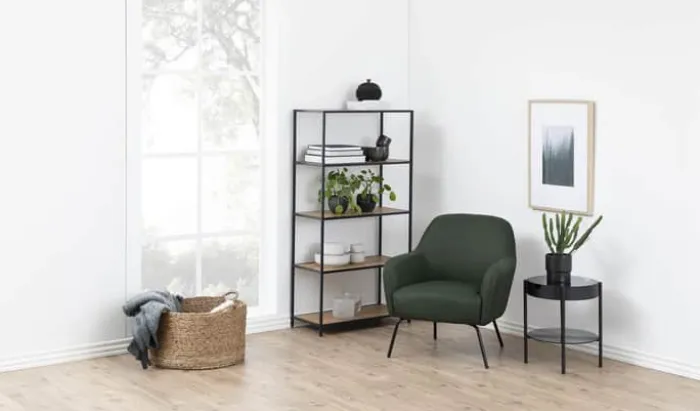 CASA Living Seaford Reol H 150 x B 35 x L 77 cm - Egetræ/stål - Vild eg