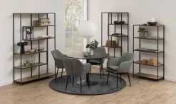CASA Living Seaford Reol H 150 x B 35 x L 77 cm - Egetræ/stål - Vild eg