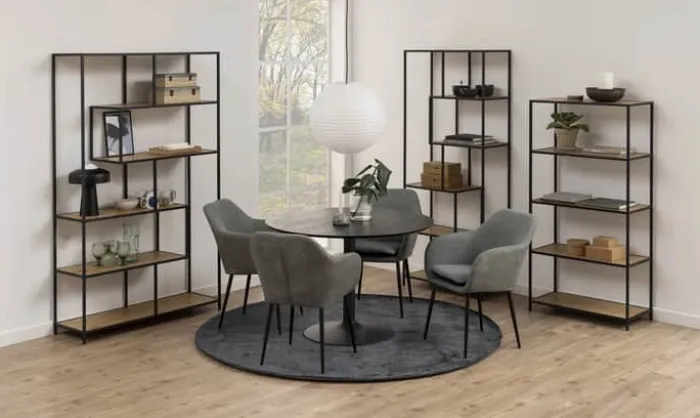 CASA Living Seaford Reol H 150 x B 35 x L 77 cm - Egetræ/stål - Vild eg