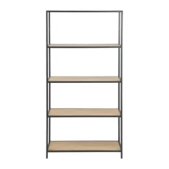 CASA Living Seaford Reol H 150 x B 35 x L 77 cm - Egetræ/stål - Vild eg