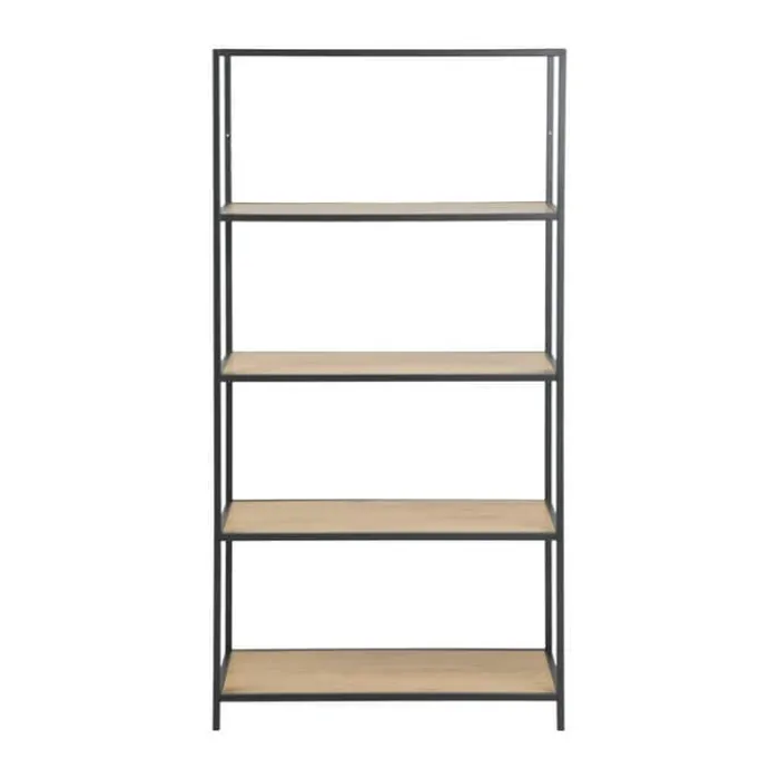 CASA Living Seaford Reol H 150 x B 35 x L 77 cm - Egetræ/stål - Vild eg