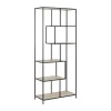 CASA Living Seaford Reol H 185 x B 77 x D 35 cm - Melamin/metal - Mørk eg/sort