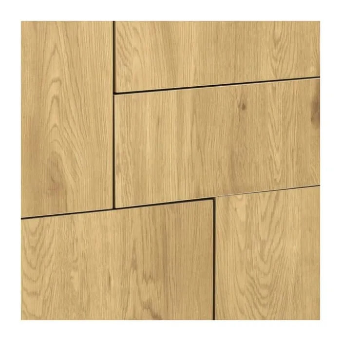CASA Living Seaford Skænk H 103 x B 80 x D 40 cm - Melamin/metal - Lys natur/sort