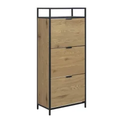 CASA Living Seaford Skoskab H 129 x B 30 x L 56 cm - Stål - Natur