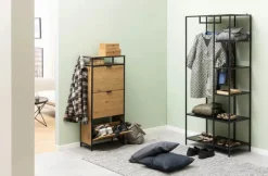 CASA Living Seaford Skoskab H 129 x B 30 x L 56 cm - Stål - Natur