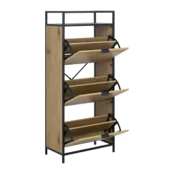 CASA Living Seaford Skoskab H 129 x B 30 x L 56 cm - Stål - Natur