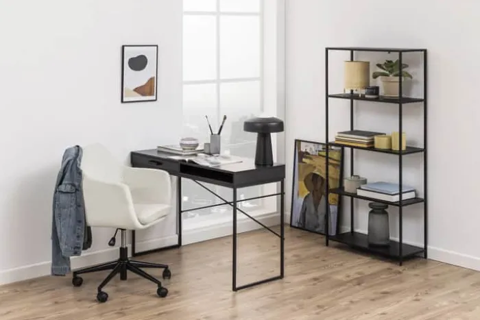 CASA Living Seaford Skrivebord H 75 x B 110 x D 45 cm - Metal - Sort ask/sort