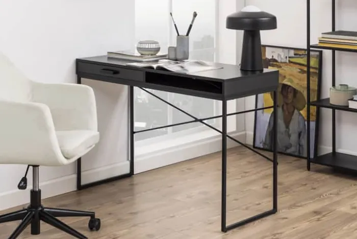 CASA Living Seaford Skrivebord H 75 x B 110 x D 45 cm - Metal - Sort ask/sort