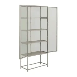 CASA Living Seaford Vitrineskab H 185,6 x B 77 x D 35 cm - Melamin - Grå