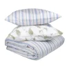 CASA Living Sengetøj B 140 x L 220 cm - Bomuld - Blå/rosa/grøn