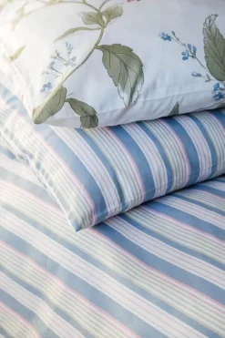 CASA Living Sengetøj B 140 x L 220 cm - Bomuld - Blå/rosa/grøn