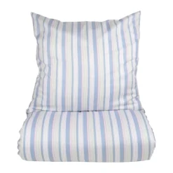 CASA Living Sengetøj B 140 x L 220 cm - Bomuld - Blå/rosa/grøn