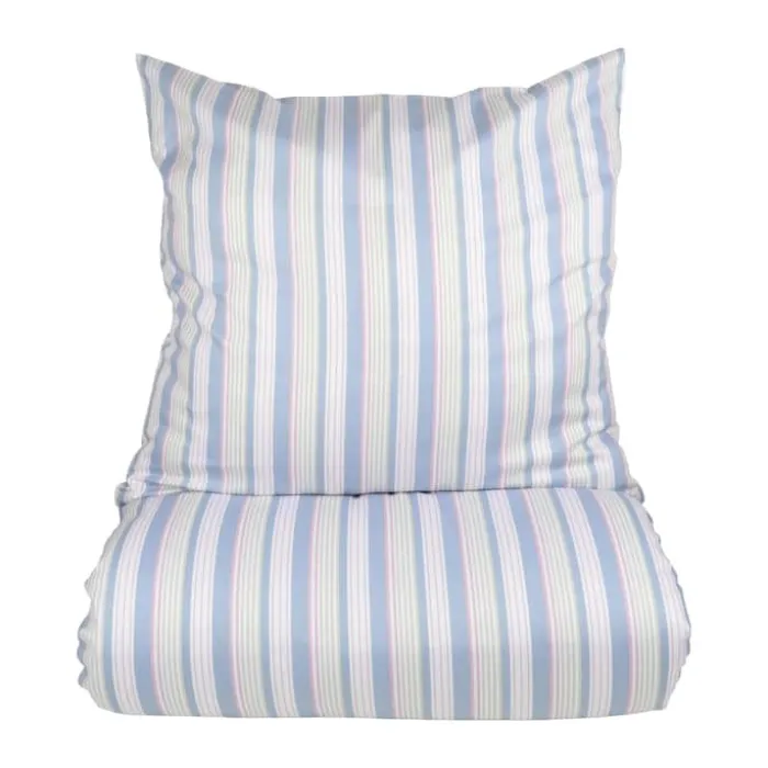 CASA Living Sengetøj B 140 x L 220 cm - Bomuld - Blå/rosa/grøn