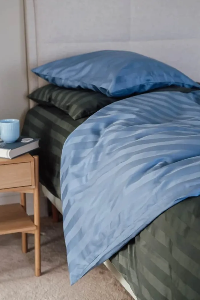 CASA Living Sengetøj B 140 x L 220 cm - Økologisk bomuld - Blå